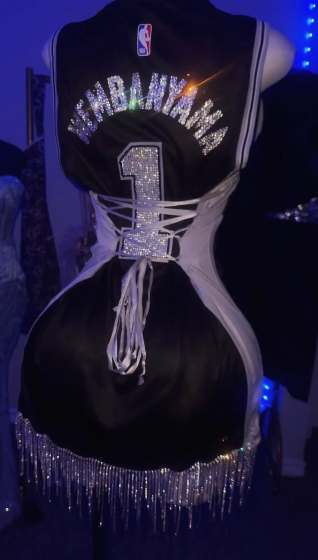 Crystal Fringe Corset Jersey Dress — Limited Edition