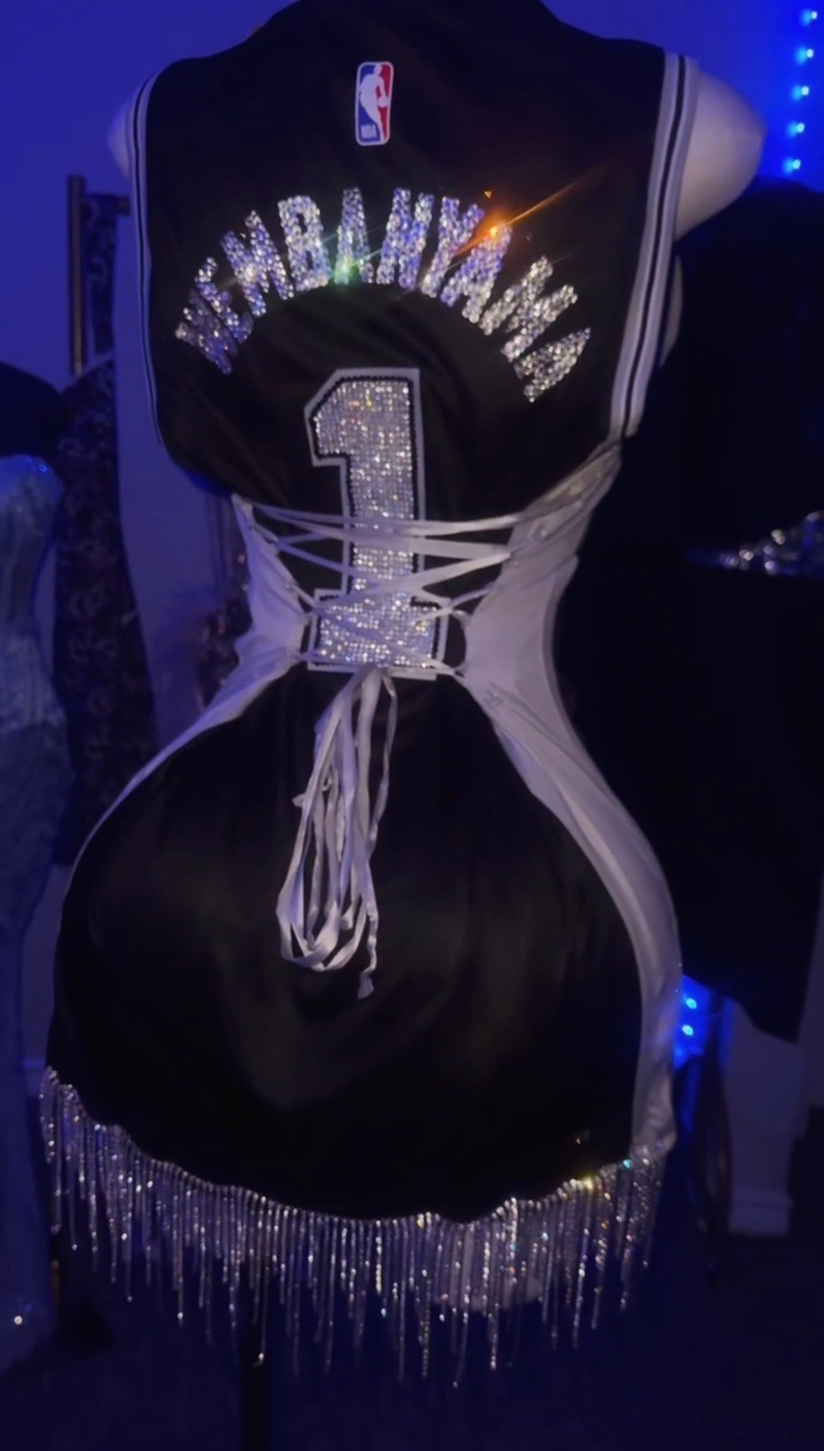 Crystal Fringe Corset Jersey Dress — Limited Edition